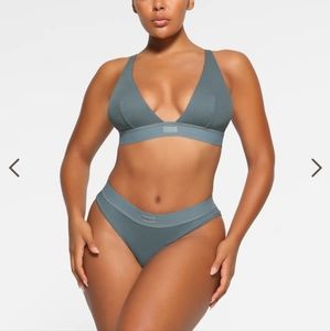 Skims Cotton Rub Plunge Bralette